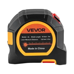 VEVOR 2-in-1 Laser Tape Measure, 135Ft Rechargeable Laser Measurement Tool & 16Ft Measuring Tape with Magnetic, 4 Modes-Length, Area, Volume, Continuous,ft/in/m/ft+in Unit,for Outdoor,Decoration