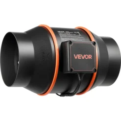 VEVOR Inline Duct Fan, 402 CFM 6 inch EC Motor Ventilation Fan with 3-Speed Circulation, 10-Speed PWM Controller, Timer-Controlled Operation, Cooling for Grow Tents, Indoor Gardening, Hydroponics