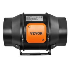 VEVOR Inline Duct Fan, 6-Inch 402 CFM with Temperature Humidity Controller, Quiet EC-motor Ventilation Exhaust Fan for Cooling Booster, Grow Tents, Hydroponics