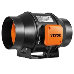 VEVOR Inline Duct Fan, 6-Inch 402 CFM with Temperature Humidity Controller, Quiet EC-motor Ventilation Exhaust Fan for Cooling Booster, Grow Tents, Hydroponics