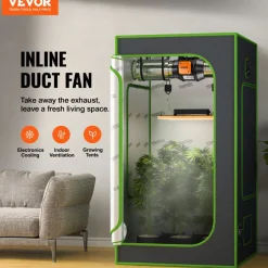VEVOR Inline Duct Fan, 6-Inch 402 CFM with Temperature Humidity Controller, Quiet EC-motor Ventilation Exhaust Fan for Cooling Booster, Grow Tents, Hydroponics