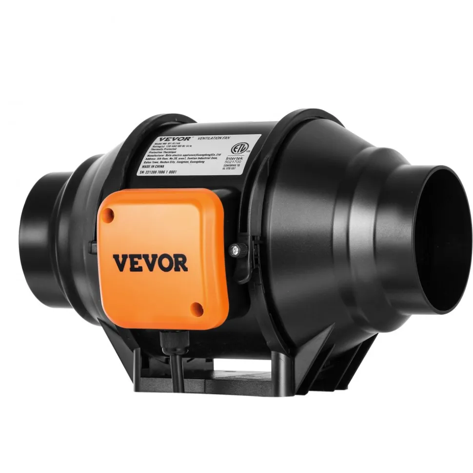 VEVOR Inline Duct Fan, 8-Inch 750 CFM with Variable Speed Controller, Quiet AC-motor Ventilation Exhaust Fan for Cooling Booster, Grow Tents, Hydroponics