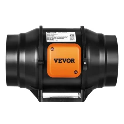 VEVOR Inline Duct Fan, 6-Inch 400 CFM with Variable Speed Controller, Quiet AC-motor Ventilation Exhaust Fan for Cooling Booster, Grow Tents, Hydroponics