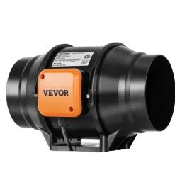 VEVOR Inline Duct Fan, 6-Inch 400 CFM with Variable Speed Controller, Quiet AC-motor Ventilation Exhaust Fan for Cooling Booster, Grow Tents, Hydroponics