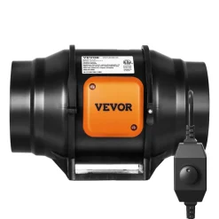VEVOR Inline Duct Fan, 6-Inch 400 CFM with Variable Speed Controller, Quiet AC-motor Ventilation Exhaust Fan for Cooling Booster, Grow Tents, Hydroponics
