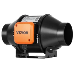 VEVOR Inline Duct Fan, 4-Inch 205 CFM Quiet EC-motor Ventilation Exhaust Fan, with Temperature Humidity Controller for Cooling Booster, Grow Tents, Hydroponics