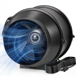 VEVOR Inline Duct Fan, 6 in Quiet Inline Exhaust Fan, 380 CFM Powerful AC-Motor Ventilation Fans for Cooling Booster, High Air Flow, Vent Blower Fans for Indoor Grow Tents Basement Hydroponics