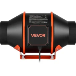 VEVOR Inline Duct Fan Kit Carbon Filter, 205 CFM 4 inch EC Motor Exhaust Ventilation Fan with 10-Speed, PWM Controller, App Control, Timer, Cooling System for Grow Tent, Indoor Gardening, Hydroponics