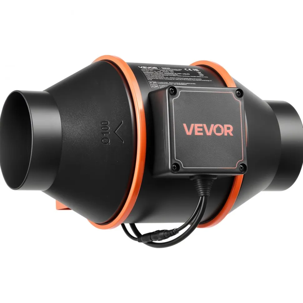 VEVOR Inline Duct Fan Kit Carbon Filter, 205 CFM 4 inch EC Motor Exhaust Ventilation Fan with 10-Speed, PWM Controller, App Control, Timer, Cooling System for Grow Tent, Indoor Gardening, Hydroponics