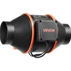 VEVOR Inline Duct Fan Kit with Carbon Filter, 205 CFM 4 inch EC Motor Ventilation Fan with 3-Speed Circulation, 10-Speed PWM Controller, Timer, Cooling for Grow Tents, Indoor Gardening, Hydroponics