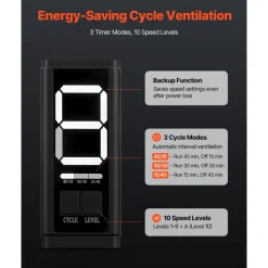 VEVOR Inline Duct Fan Kit with Carbon Filter, 402 CFM 6 inch EC Motor Ventilation Fan with 3-Speed Circulation, 10-Speed PWM Controller, Timer, Cooling for Grow Tents, Indoor Gardening, Hydroponics