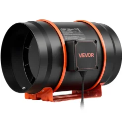 VEVOR Inline Duct Fan Kit with Carbon Filter, 807 CFM 8 inch EC Motor Ventilation Fan with 3-Speed Circulation, 10-Speed PWM Controller, Timer, Cooling for Grow Tents, Indoor Gardening, Hydroponics