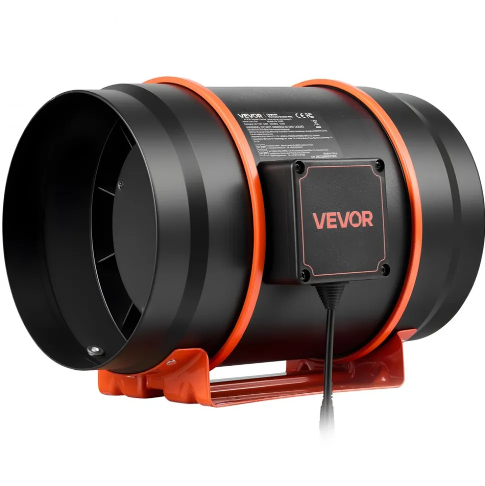 VEVOR Inline Duct Fan Kit with Carbon Filter, 807 CFM 8 inch EC Motor Ventilation Fan with 3-Speed Circulation, 10-Speed PWM Controller, Timer, Cooling for Grow Tents, Indoor Gardening, Hydroponics