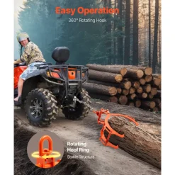 VEVOR 28in Log Lifting Tongs, 4-Claw Log Tongs, Heavy Duty Steel Log Grapple, 2650LBS Lifting Capacity, Swivel Log Graper Timber, Eagle Claw Design, Log Skidding Tongs for Trucks, Tractors, Forklifts