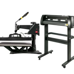 VEVOR 6 In 1 Mug Hat Heat Press & 28 Inch Vinyl Cutter Machine w/ Floor Stand