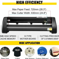 VEVOR 6 In 1 Mug Hat Heat Press & 28 Inch Vinyl Cutter Machine w/ Floor Stand