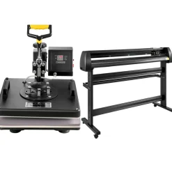 VEVOR 6 In 1 Mug Hat Heat Press & 53 Inch Vinyl Cutter Machine w/ Floor Stand