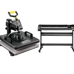 VEVOR 6 In 1 Mug Hat Heat Press & 53 Inch Vinyl Cutter Machine w/ Floor Stand