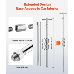VEVOR Inner CV Axle Puller Tool Set with 5/8 in-18 Slide Hammer & 2-Inch 2.5-Inch CV Joint Fork Adapter, Inner CV Joint Removal Tool Kit, Heavy Duty Front Wheel Drive Axle Puller Slide Hammer Set
