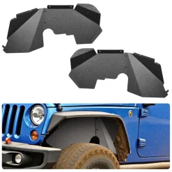 VEVOR Inner Fender Liner, Front Fender Liner Compatible with 2007-2018 Jeeps JK/JKU 2/4 Doors, Steel Mud Guards Bolt-on Style Fenders Flare, Wheel Well Cover Fenders Flare Liners, Scratch-Resistant