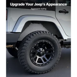 VEVOR Inner Fender Liner, Rear Fender Liner Compatible with 2007-2018 Jeeps JK/JKU 2/4 Doors, Steel Mud Guards Bolt-on Style Fenders Flare, Wheel Well Cover Fenders Flare Liners, Scratch-Resistant
