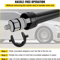 VEVOR Inner Tie Rod Installation Kit, Includes 13 Crowfoot Adapters, Durable 1/2 Inch Drive Tube for Efficient Removal, Crafted from Robust Steel, Ideal for Automotive Maintenance