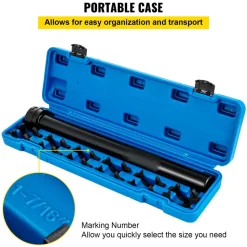 VEVOR Inner Tie Rod Installation Kit, Includes 13 Crowfoot Adapters, Durable 1/2 Inch Drive Tube for Efficient Removal, Crafted from Robust Steel, Ideal for Automotive Maintenance
