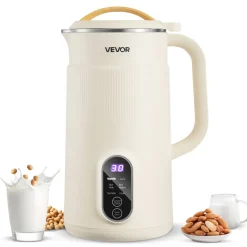 VEVOR 6-in-1 Nut Milk Maker, 20 oz Soy Milk Maker Machine with 6 Blades, for Homemade Oat, Nut, Soy, Juice, Plant-Based and Non Dairy Beverages with High-Temp Self-Cleaning, Boil Water, 12-Hour Delay