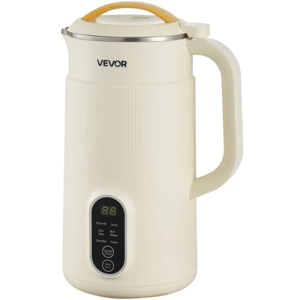 VEVOR 6-in-1 Nut Milk Maker, 20 oz Soy Milk Maker Machine with 6 Blades, for Homemade Oat, Nut, Soy, Juice, Plant-Based and Non Dairy Beverages with High-Temp Self-Cleaning, Boil Water, 12-Hour Delay