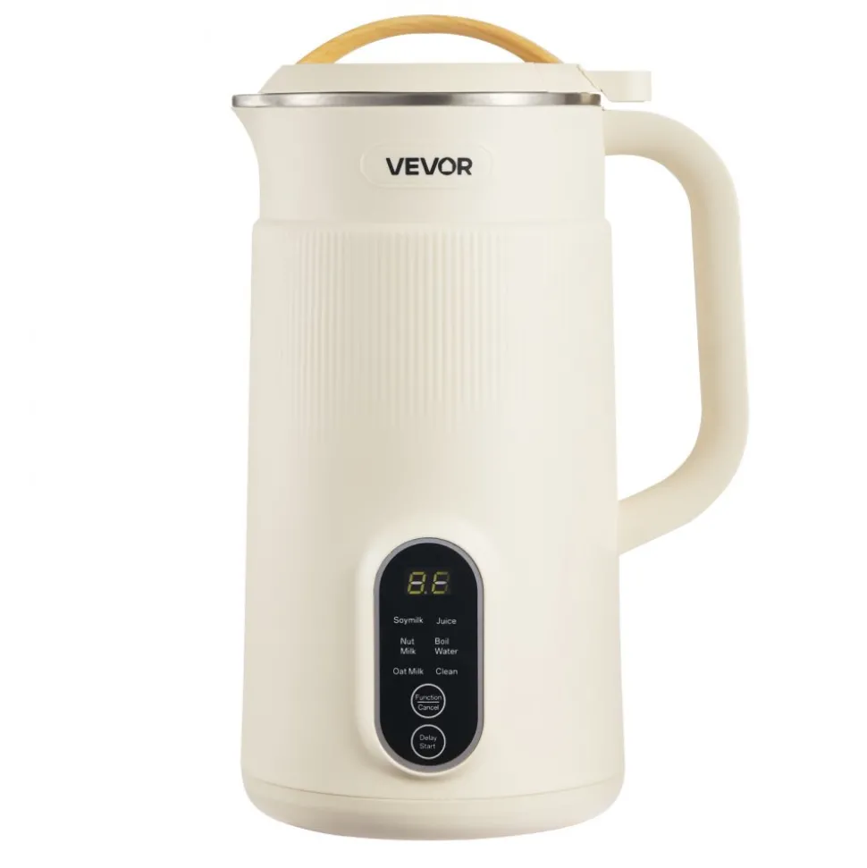 VEVOR 6-in-1 Nut Milk Maker, 20 oz Soy Milk Maker Machine with 6 Blades, for Homemade Oat, Nut, Soy, Juice, Plant-Based and Non Dairy Beverages with High-Temp Self-Cleaning, Boil Water, 12-Hour Delay