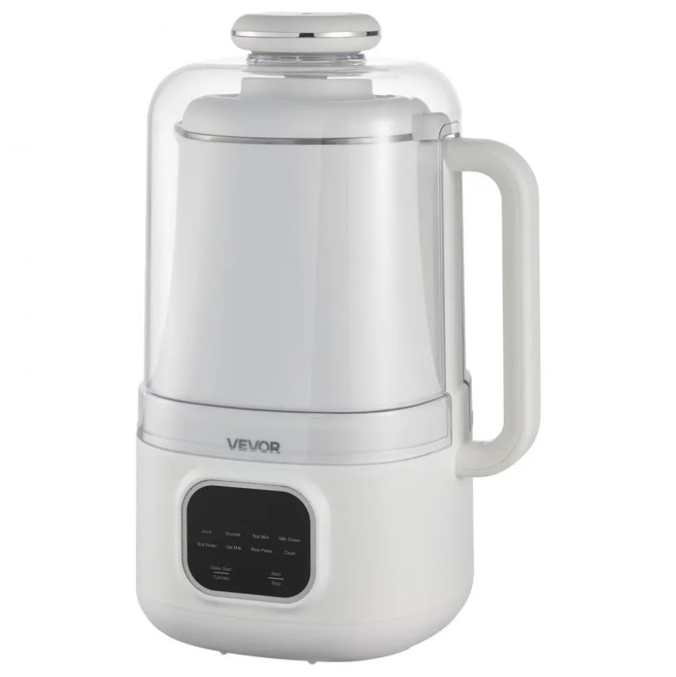 VEVOR 8-in-1 Nut Milk Maker, 34 oz Soy Milk Maker with 200W Blending, for Homemade Oat, Nut, Soy, Juice, Milkshake, Rice Cereal, Plant-Based Beverages with Self-Cleaning, Boil Water, 12-Hour Delay