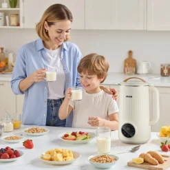 VEVOR 8-in-1 Nut Milk Maker, 34 oz Soy Milk Maker with 180W Blending, for Homemade Oat, Nut, Soy, Juice, Milkshake, Rice Cereal, Plant-Based Beverages with Self-Cleaning, Boil Water, 12-Hour Delay