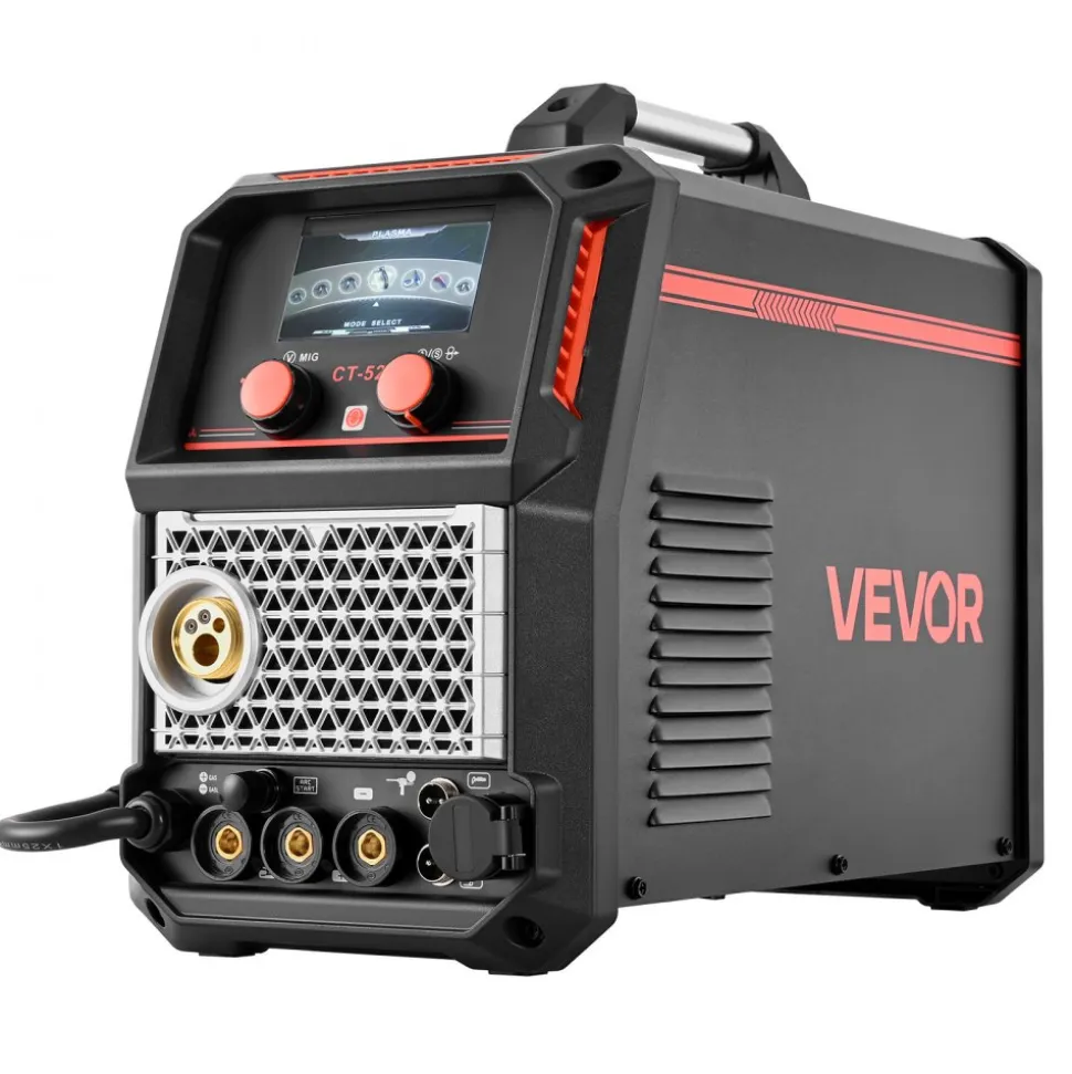 VEVOR 5-in-1 Plasma Cutter Welder Combo - CUT/TIG/Gas MIG/Flux MIG/MMA, 50A Non-Contact Plasma Cutting Machine & 200A Synergic Welder, 110V/220V Aluminum Pulse Mig Welder Compatible with Spool Gun