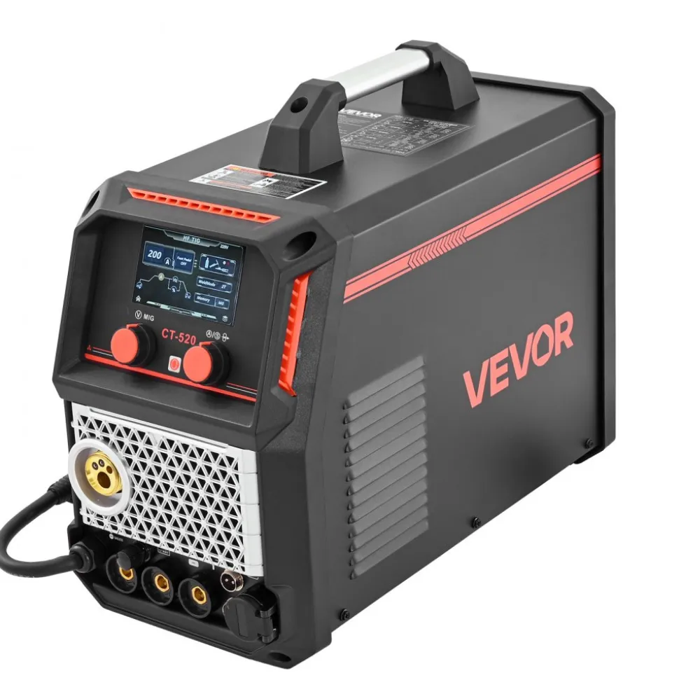 VEVOR 5-in-1 Plasma Cutter Welder Combo - CUT/TIG/Gas MIG/Flux MIG/MMA, 50A Non-Contact Plasma Cutting Machine & 200A Synergic Welder, 110V/220V Aluminum Pulse Mig Welder Compatible with Spool Gun