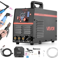 VEVOR 3-in-1 Plasma Cutter Welder Combo - CUT/TIG/MMA, 50A Non-Contact Cutting Machine & 200A TIG Stick Welder, Digital 110/220V Dual Voltage with 2T/4T/PA/PT Function for Home Repairs Workshops