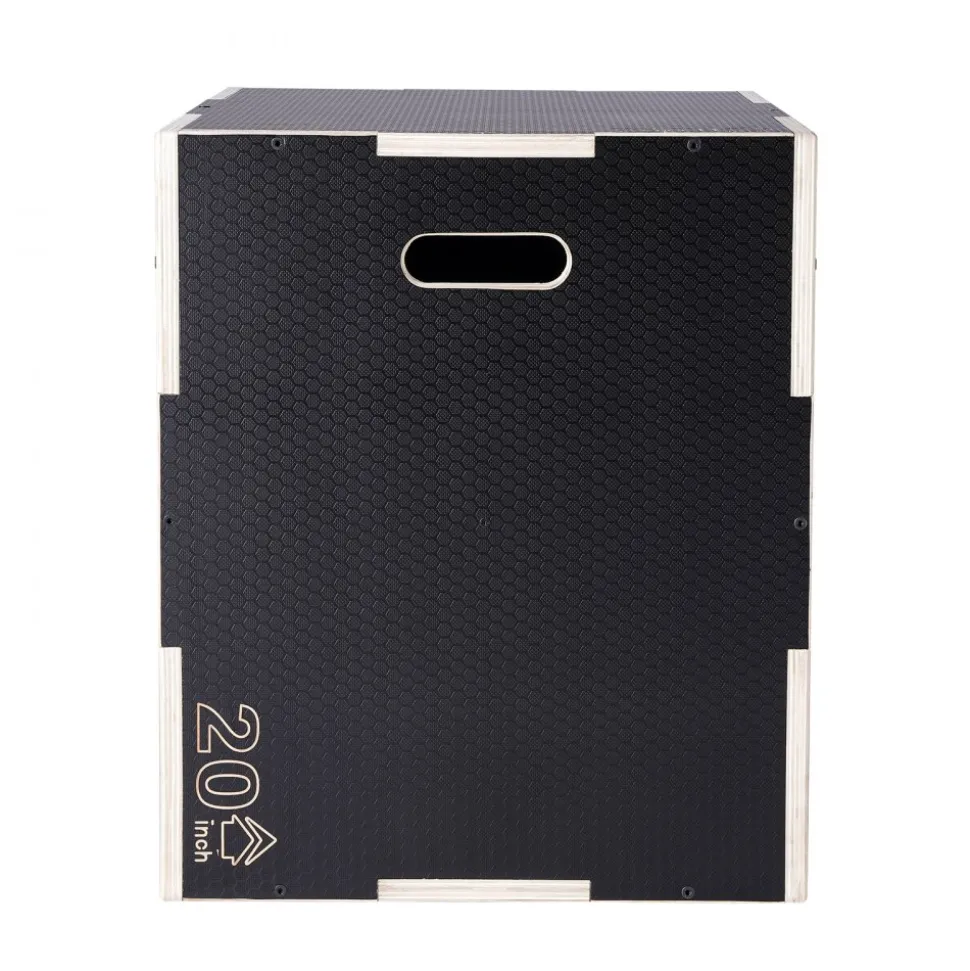VEVOR 3 in 1 Plyometric Jump Box, 16/14/12 Inch Cotton Plyo Box, Platform & Jumping Agility Box, Anti-Slip Fitness Exercise Step Up Box for Home Gym Training, Conditioning Strength Training, Black