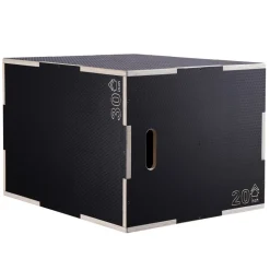 VEVOR 3 in 1 Plyometric Jump Box, 16/14/12 Inch Cotton Plyo Box, Platform & Jumping Agility Box, Anti-Slip Fitness Exercise Step Up Box for Home Gym Training, Conditioning Strength Training, Black