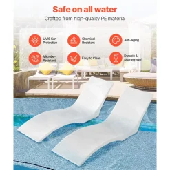 VEVOR In-Pool Lounge Chairs, Set of 2 Chaise Lounger, Inside Pool Lounge Chairs for up to 5