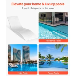 VEVOR In-Pool Lounge Chairs, Set of 2 Chaise Lounger, Inside Pool Lounge Chairs for up to 5