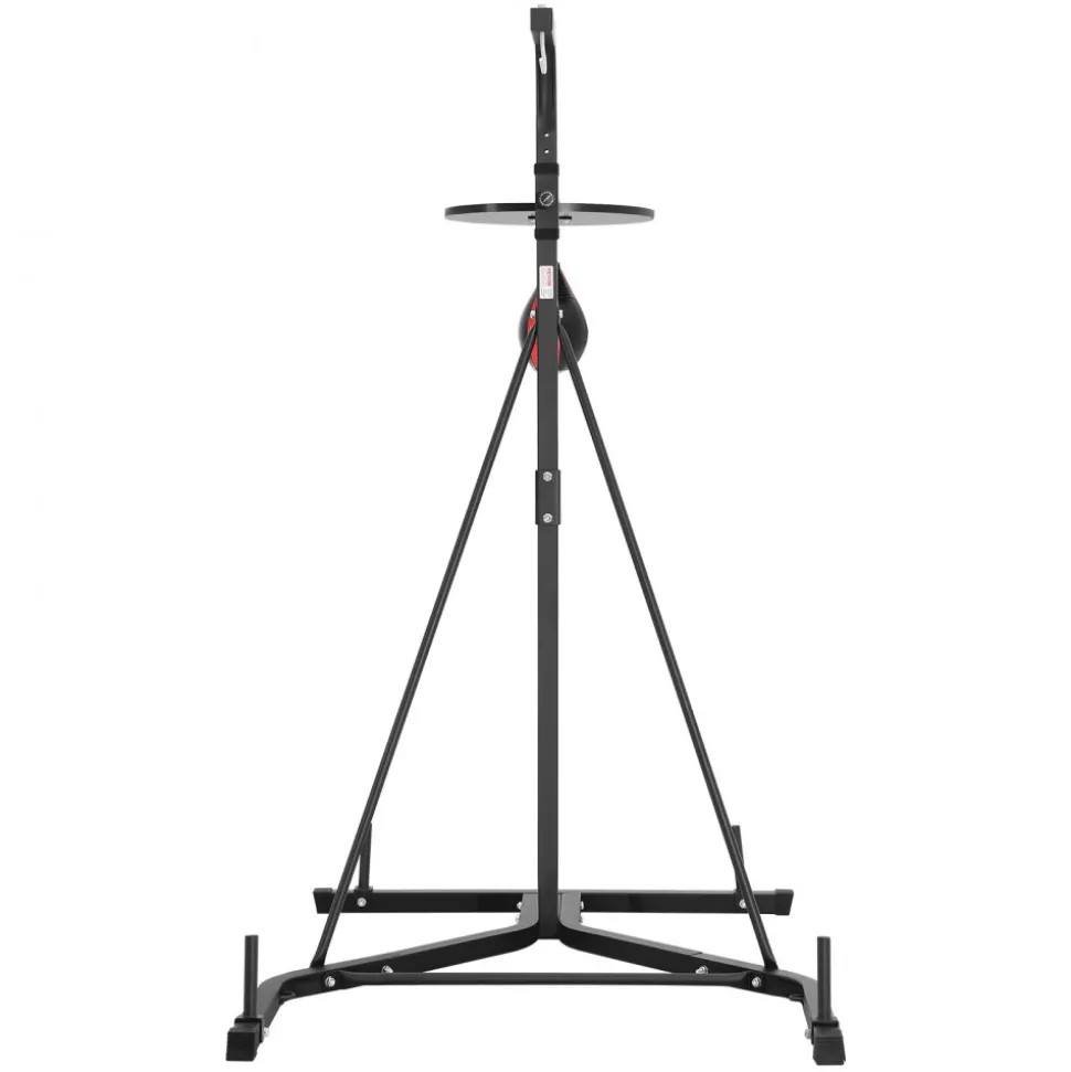 VEVOR 2 in 1 Punching Bag Stand, Steel Heavy Duty Workout Equipment, Adjustable Height Boxing Punching Bag and Speed Bag Stand, Freestanding Sandbag Rack, Holds Up to 140 lbs, for Home Gym Fitness