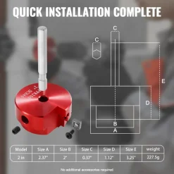 VEVOR 2 In PVC Pipe Reamer, Aluminum Alloy, PVC Pipe Fitting Saver, for Use with SCH 40 ABS, PVC, CPVC Pipes, Clean Leftover Pipe & Solvent Cement Remnants, for Water Lines, Drain Lines, Vent Lines