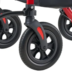 VEVOR 2-in-1 Rollator Walker & Transport Chair for Seniors, Foldable Rolling Walker Wheelchair, Lightweight Aluminum Mobility Walking Aid with Solid PU Wheels, Cup & Cane Holder - Supports 300LBS