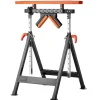 VEVOR 4-in-1 Roller Stand, 440 lb Load Capacity, 33-50 in Adjustable Height, Folding Heavy Duty with Rack & Polished Multi-directional Roller Head, for Table Saw Outfeed Woodworking Extension Support