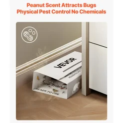 VEVOR Insect Glue Trap, 36 Pack Glue Boards, Peanut Scent, Foldable Design Sticky Pest Control Adhesive Sticky Traps Indoor for Home, Ready to Use for Catching Bugs, Ants, Roaches, Spiders, Centipedes