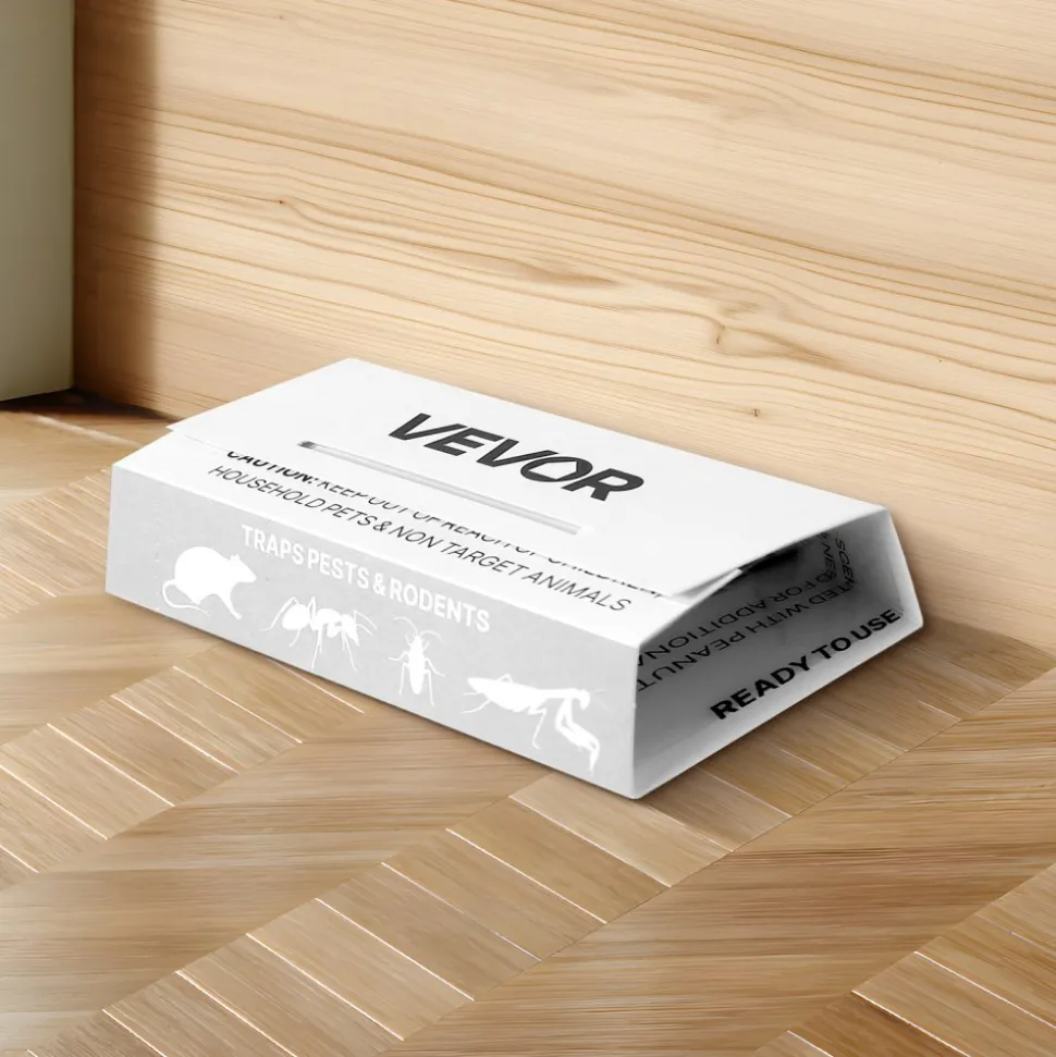 VEVOR Insect Glue Trap, 36 Pack Glue Boards, Peanut Scent, Foldable Design Sticky Pest Control Adhesive Sticky Traps Indoor for Home, Ready to Use for Catching Bugs, Ants, Roaches, Spiders, Centipedes