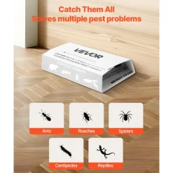 VEVOR Insect Glue Trap, 36 Pack Glue Boards, Peanut Scent, Foldable Design Sticky Pest Control Adhesive Sticky Traps Indoor for Home, Ready to Use for Catching Bugs, Ants, Roaches, Spiders, Centipedes