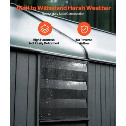 VEVOR 10 in Shutter Exhaust Fan Wall-Mount Automatic Louvers Variable Speed, Sturdy Steel Housing, Low Noise, AC Motor, 874 CFM Ventilation and Cooling for Attic, Garage, Barn, Greenhouse, Workshop