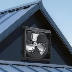 VEVOR 10 in Shutter Exhaust Fan Wall-Mount Automatic Louvers Variable Speed, Sturdy Steel Housing, Low Noise, AC Motor, 874 CFM Ventilation and Cooling for Attic, Garage, Barn, Greenhouse, Workshop