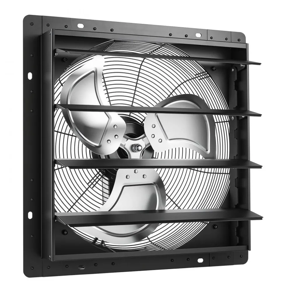 VEVOR 18 in Shutter Exhaust Fan Wall-Mount Automatic Louvers Variable Speed, Sturdy Steel Housing, Low Noise, AC Motor, 3051 CFM Ventilation and Cooling for Attic, Garage, Barn, Greenhouse, Workshop