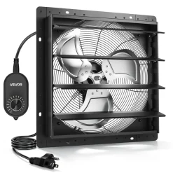 VEVOR 18 in Shutter Exhaust Fan Wall-Mount Automatic Louvers Variable Speed, Sturdy Steel Housing, Low Noise, AC Motor, 3051 CFM Ventilation and Cooling for Attic, Garage, Barn, Greenhouse, Workshop